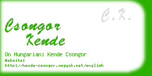 csongor kende business card